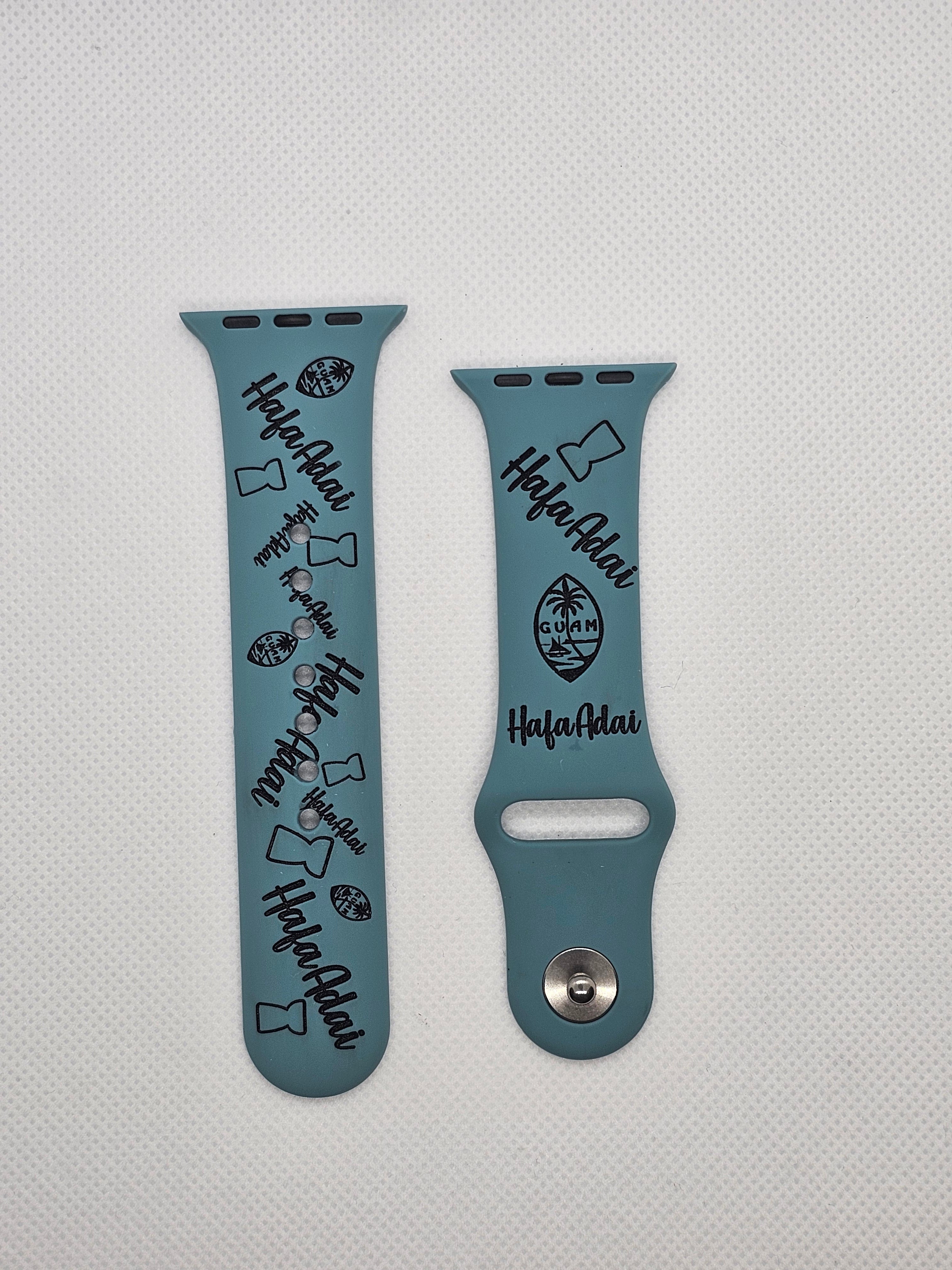 Engraved HafaAdai silicone Bands for iwatch image 1