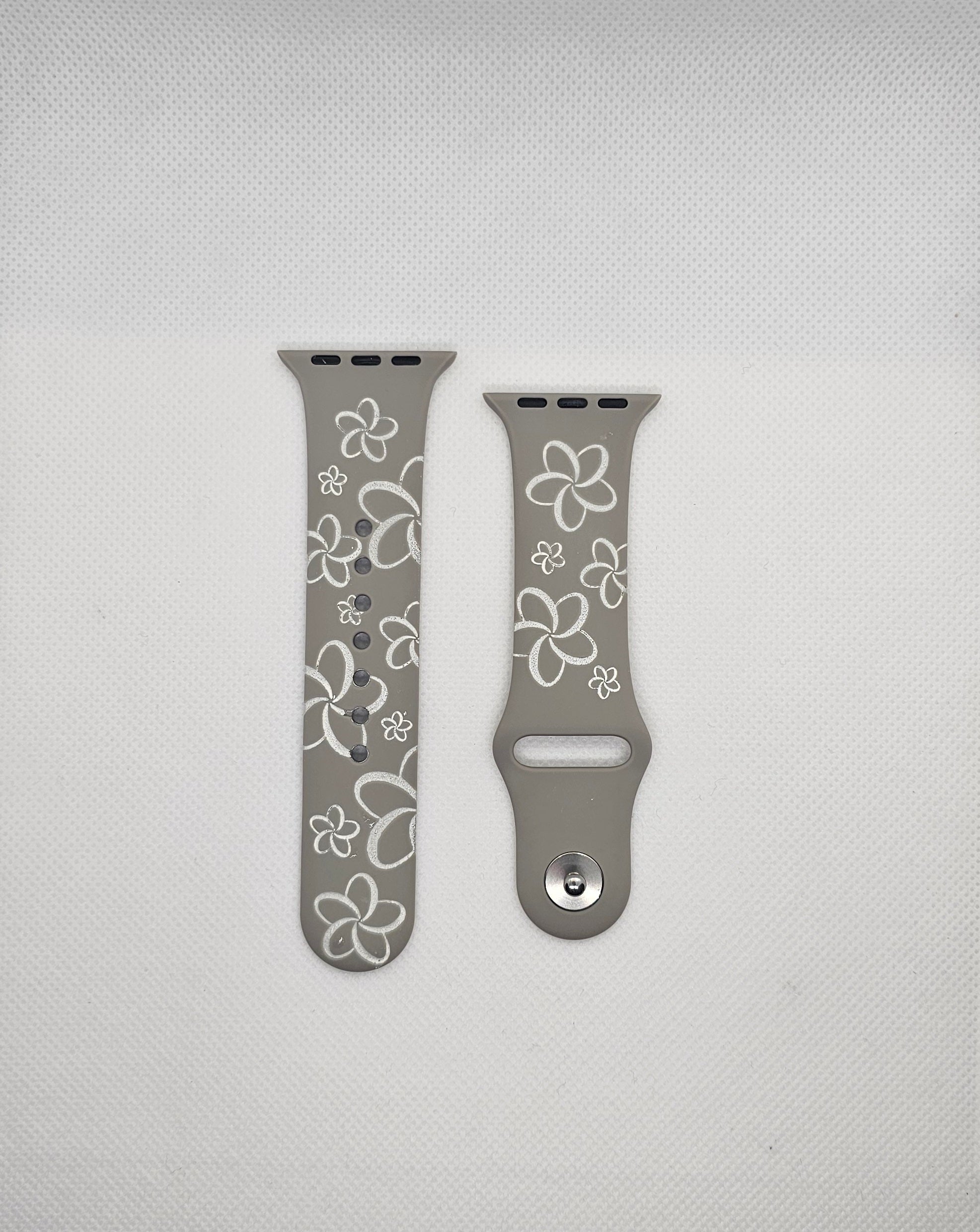 Engraved plumeria Silicone Bands for iwatch image 0