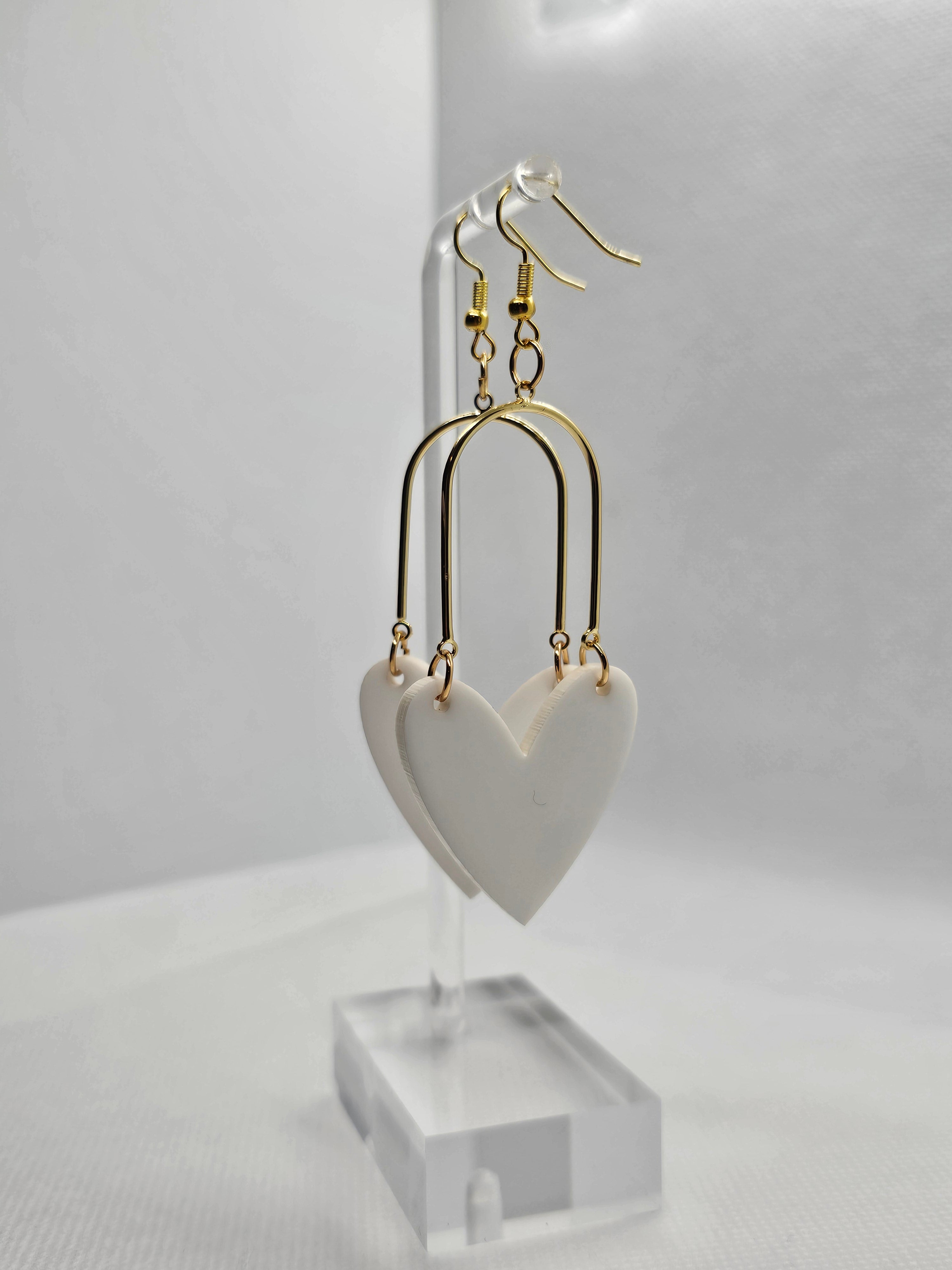 White heart shaped earrings  image 0